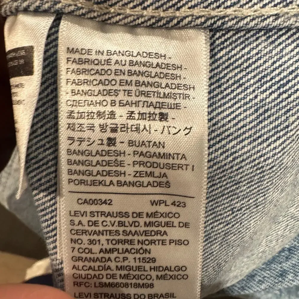 Levi's Relaxed Fit Denim Chore Coat Mens L Blue Medium Wash Workwear GUC